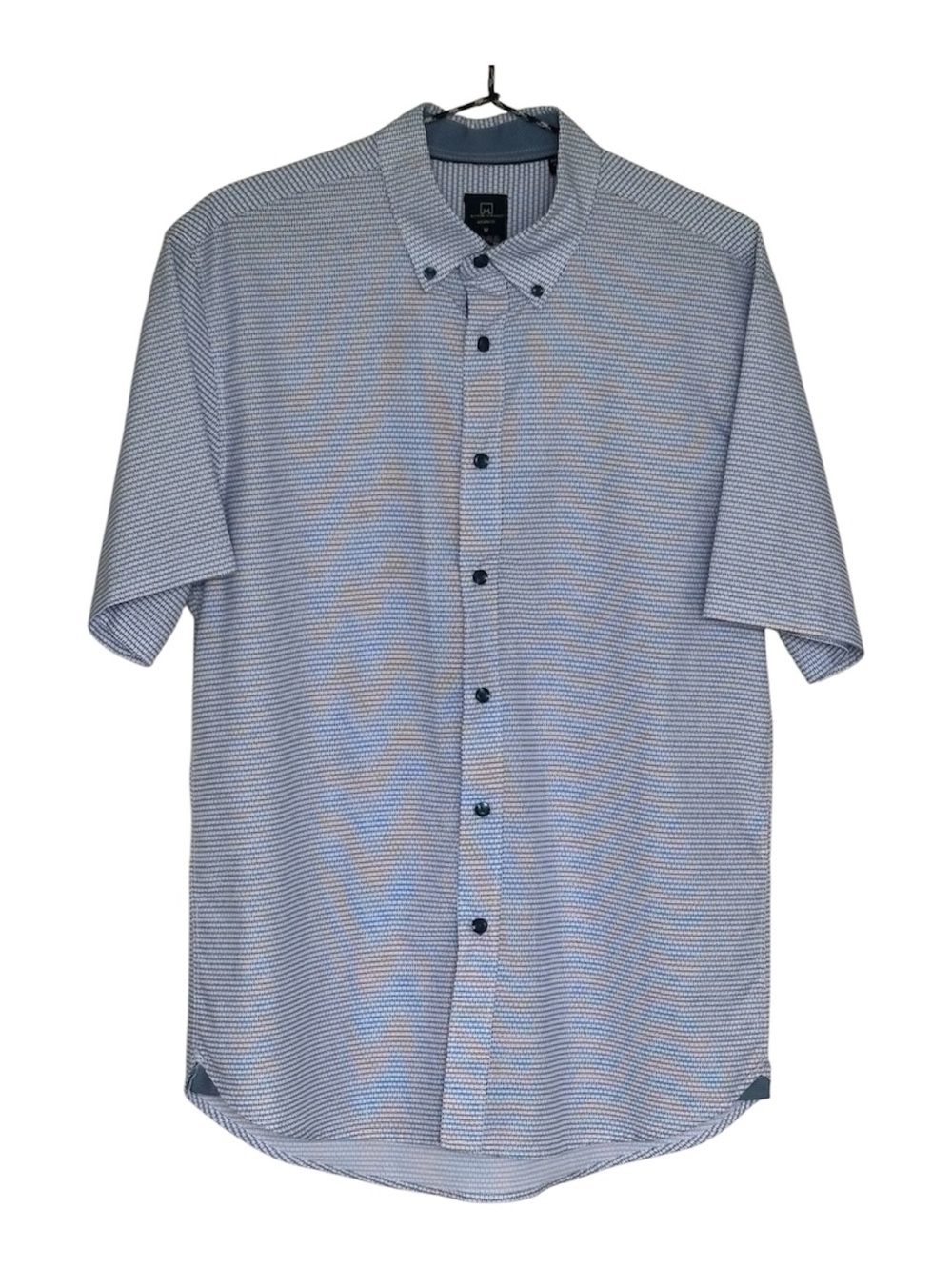 Michael Strahan Short Sleeve Button-Down Shirt in Light Blue - Men